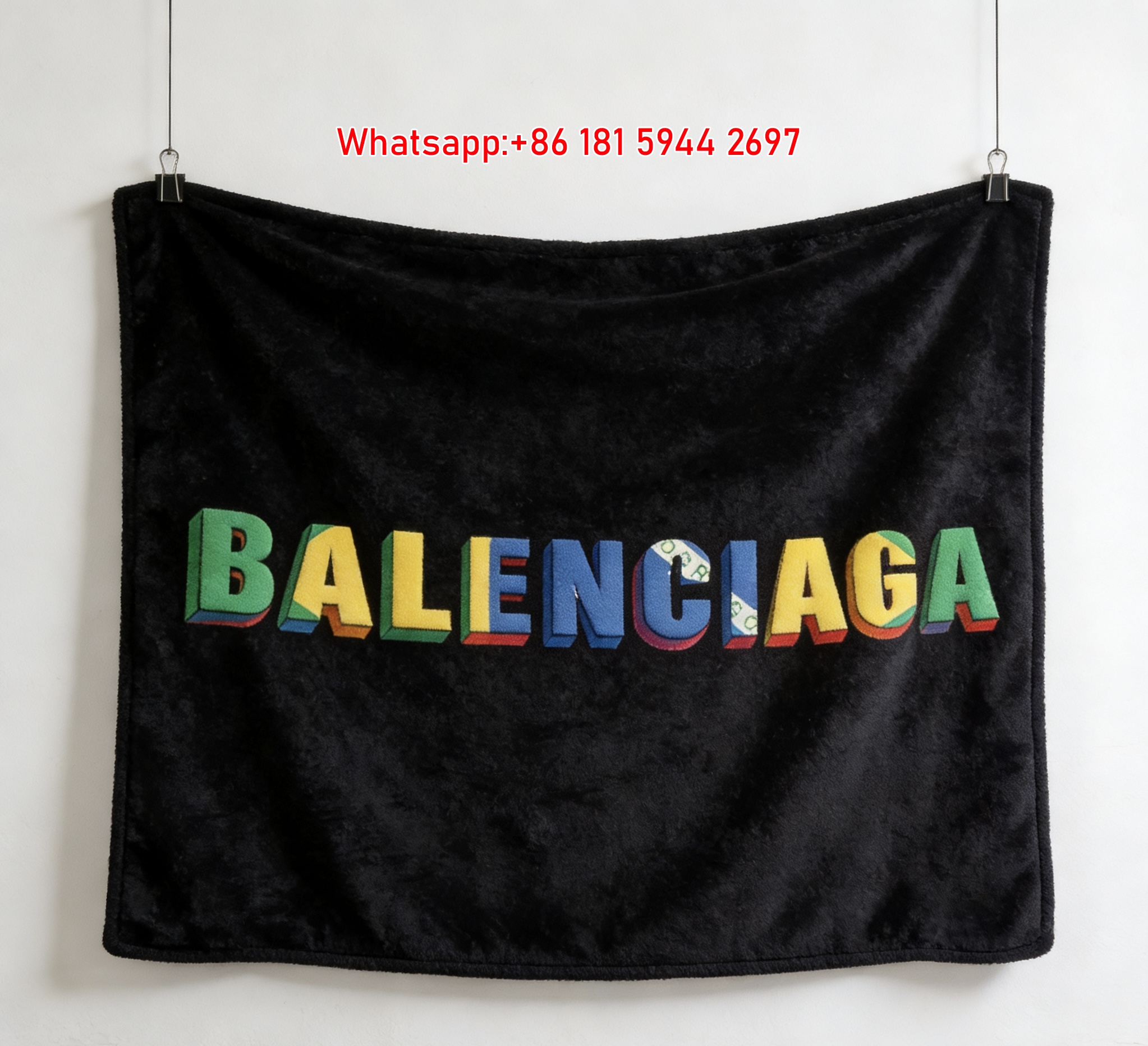 Balenciaga Brazil Flag Color Flannel Sofa Throw Blanket BA150